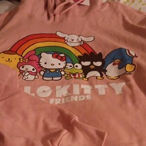Hello Kitty Pink Hoodie with Rainbow and Friends